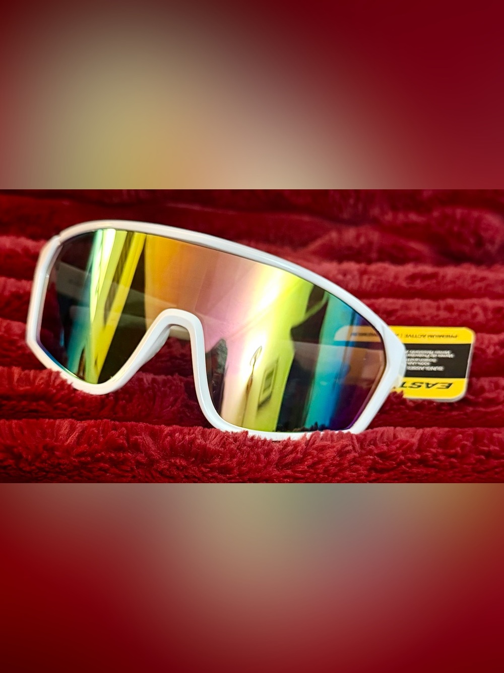 🕶️Easton White Frame Sunglasses with Rainbow Mirrored Lens